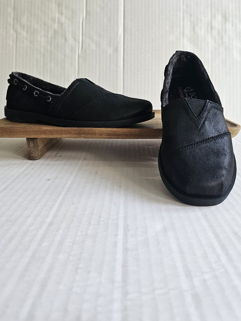 Bobs By Sketchers Black Chill Luxe Shoes Size 7.5 Toggle Heel Memory Foam NWT
